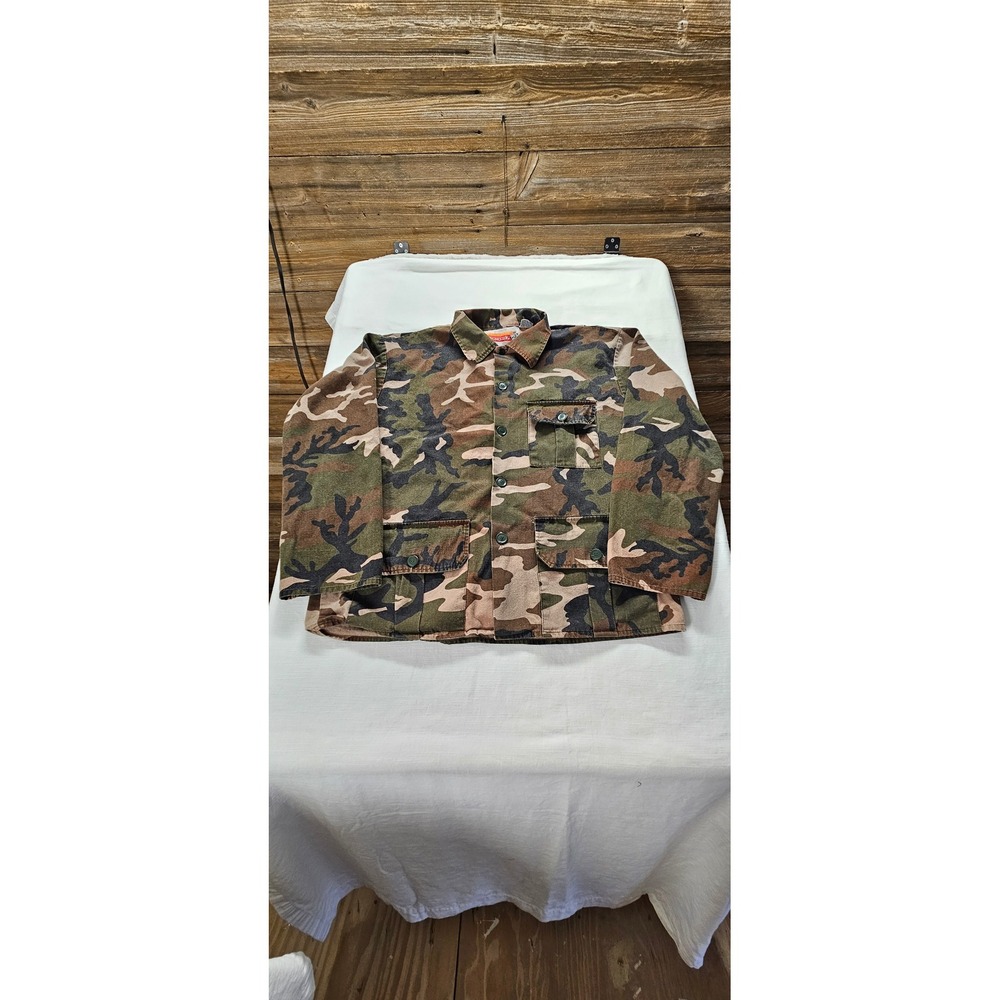 Winchester Mens Camo Hunting Jacket Large Cotton Woodland Camouflage Field Coat